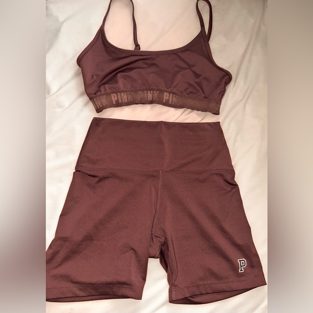 Buy The Set: Pink Sports Bra and Leggings Set